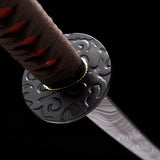 Brown Katana,Handmade Samurai Manganese Steel Engraving Pattern Katana