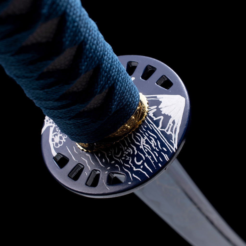 Hand Forged Katana,Lightning Engraving Blue Branches Classic – Swordsuk -  Handmade Japanese Samurai Katana Swords In The UK